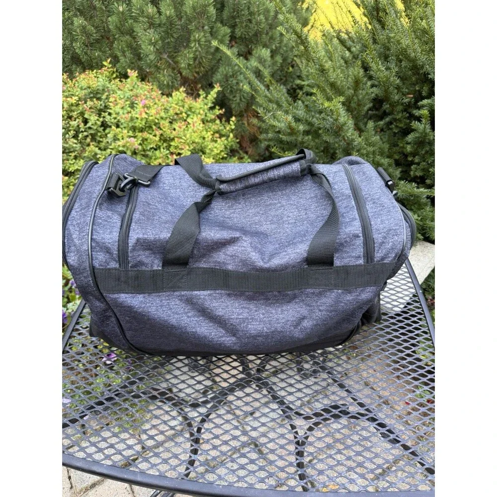 Adidas Gray & Black Signature Logo & Crossbody Strap Defender Duffel Bag Size L